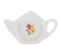 HINTRMENT Tea Bag Coaster Teabag Holder Ceramic Multi-purpose Storage Dish Vintage Teapot-shaped White Ceramic Materials for Afternoon Tea and Kitchen Use