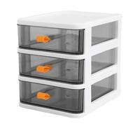 HINTRMENT Three-layer Desktop Storage Box Organiser with Drawers, White Pp Multipurpose Cosmetic Container for Lipstick and Small Items, for Desktop Use
