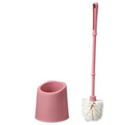 HINTRMENT Toilet Brush with Holder Set, Plastic Soft Bristle Cleaning Brush, Long-handled Bathroom Scrubber with Ergonomic Handle for Office and Hotel