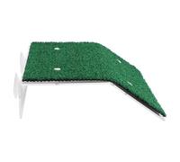 HINTRMENT Tortoise Climbing Platform with Slope Landscaping and Non-Slip Artificial Grass for Small Reptiles Aquarium Basking Area 8.7X7.9X2 Inches