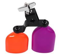 HINTRMENT Two Tone Plastic Cow Bell Drum Percussion Instrument with Metal and Plastic Construction, Producing Clean and Sound, Fixed by Hexagon Socket Screws for Educational Musical Use