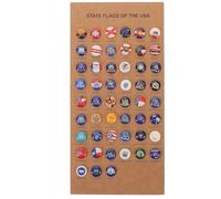 HINTRMENT Usa State Flag Push Pins Thumbtacks for Bulletin Boards, Multi-function Map Markers and Drawing Paper Fixing, Wooden and Iron Material, for Home and Geography Lessons