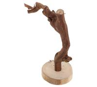 HINTRMENT Wooden Bird Stand Bird Perches Fence Multi-functional Design Easy to Use Light Brown 8.65x5.89x3.54in Base Table for Training and Playing Parrots Assorted style