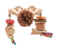 HINTRMENT Wooden Sturdy Beads for Perch with Small Chew Parrot Platform Standing Playing Accessory Birds Bird and for Parrots and Parakeets