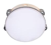 HINTRMENT Wooden Tambourine with Double Jingles Safe Handheld Percussion Instrument for Preschool Music Class Party Festival and Rhythm Development