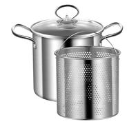 Hintyne 3.5L Stainless Steel Deep Fryer Pot with Basket, 3.2QT Capacity, Anti-Scalding Handle, Transparent Lid, Oil-Saving Design