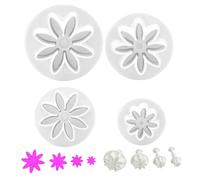 Hintyne 4Pcs Plunger Cookie Cutter 4 Size Daisy Flower Biscuit Cutter Food Grade Easy Release Heat Resistant Odor-Free Cookie Press, Baking Tools for Kitchen