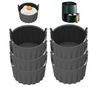Hintyne Air Fryer Egg Mould Ramekins for Air Fryer 6PCS Silicone Egg Mould 2.8'' Reusable Poacher Non Stick Cupcake Muffin Cups for Microwave