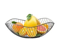 Hintyne Black Fruit Bowl, Large Capacity Irregular Modern Wire Fruit Basket,Fruit Bowls Easy to Clean Fruit Bowls, Non Slip Fruit Baskets for Kitchens