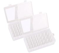 Hintyne Cotton Reel Storage Sewing Thread Storage Holds 42 Spool 2PCS Thread Holder Empty Visible Cotton Reel Storage Plastic Leakproof Sewing Box for Sewing Transparent