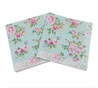 Hintyne Floral Tissue Rose Paper Napkins Printed Feature Floral Cocktail Tissue for Wedding Luncheon 20PCS 33x33cm