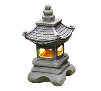 Hintyne Garden Lamp Solar Power Pagoda Lantern Tower Decorative Ornaments Garden Courtyard Resin Artifact Solar Lamp Japanese Stone Lantern