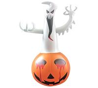 Hintyne Inflatable Halloween Decorations Halloween Inflatables, 47.2x31.5 Inch Scary Blow ups with LED Bloody Light up Pumpkin with Ghost for Garden Yard