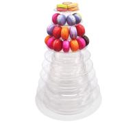 Hintyne Macaron Tower 10 Tiers Round Clear Macaroon Tower Stand Multi-purpose Cake Dessert Serving Tray for Wedding, Baby Shower Party Decor Macaroon Stand