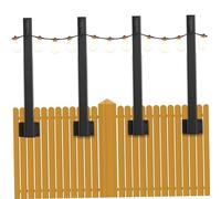 Hintyne Patio Light Poles String Light Poles 4PCS/Set 17in Patio Screw Mount Festoon Pole with Hook Iron Multipurpose String for Outside Garden