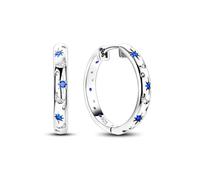 Hinvan 925 Sterling Silver Hoop Earrings for Women Hypoallergenic Moon Star Earrings Silver Hoops Sleeper Huggie Hoops Cubic Zirconia for Gilrs With Gift Box