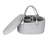 Hinwo Nappy Storage Bag with Rope Handle - Multifunctional Baby Organiser for Nappies, Hygiene Items & Small Items, Stylish Fabric Basket as Baby First Equipment or Gift