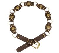 HinyBoeh Western-Belts for Women Cowgirl-Disc-Belt - Wide-Disc-Belts Concho-Rivet-Belts for Jeans Pants(for 26-36''Wasit), Coffee With Buckle, for 26-36"waist