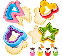 HINZER 8 Pcs Sandwich Cutter Maker, Bear Mouse Unicorn Star Shape Sandwich Cutters for Kids Lunch, Bread Decruster Sandwiches Cruster Fruit Cutters Cookie Mold for Boys Girls Bento Box