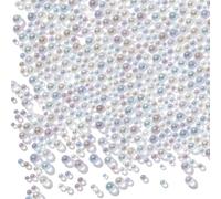 HINZIC 100g Glass Tiny Bubble Beads, White Mini Round Small Glass Balls for Nail Decoration, Resin Filler, DIY Crafts