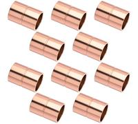 HINZIC 10pcs Straight Copper Coupling Fittings, 1/2" ID Welding Joint for HVAC Air Conditioner, Solder Connection Connector End Repair Coupler with Rolled Tube Stop Sweat Ends