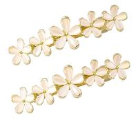HINZIC 2 Pcs Flower Opal Hair Clips Vintage Crystal Hair Barrettes