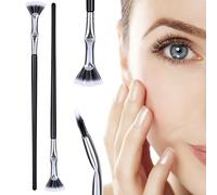 HINZIC 2pcs Folding Angle Scalloped Lash Brush, 2025 New Mascara Fan Brush Multifunctional Eyelash Comb Separator with Soft Bristles Makeup Tool for Upper Lower Eye Lash Natural Lifted