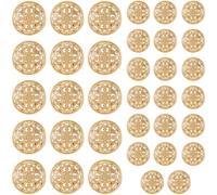 HINZIC 36pcs Gold Sewing Button, Retro Hollow Round Button Set, 18mm/23mm Plastic Sewing Accessories for Blazer Coat Uniform Shirt Suit Jacket
