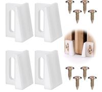 HINZIC 4 Pack Pocket Door Bottom Guide, Plastic Pocket Guide Sliding Door Hardware, Adjustable Barn Floor Bottom Mounted Tools Hardware for Home Office- White