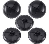 HINZIC 5pcs 20mm Black Leather Buttons for Clothes, Vintage Football Pattern Fasteners with Shank, Sew on Round Upholstery Buttons Sewing Supplies for Coats Jackets Sweaters Dress Jeans Shoes