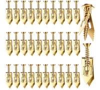 HINZIC 60PCS Self-Drilling Drywall Anchors, Zinc Plated Steel Screws and Anchors Kit Heavy Duty, No Drill or Holes in Wall, for Garden Statues, Patio Furniture, TV, Cabinets (0.47"x1.18" Anchors)
