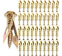 HINZIC 80pcs Self-Drilling Anchor Screws, Zinc Plated Steel Drywall Anchors, Heavy Duty Metal Expansion Bolt for TV Shelf Straps Gypsum Boards Cabinets (40 Sets)