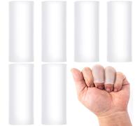 HINZIC Gel Finger Sleeves, Silicone Finger Support Protector, Elastic Finger Cushion Cover for Trigger Finger, Arthritis, Fingertip Cracks Clear 6 Pack