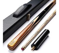 HIOD 57 Inch 19 Oz English Snooker Pool Cue with 10mm Cue Tips Handmade Billiard Cue Including Elegant Boxes, Clean Towels, Chalk, Extension Handles, Etc