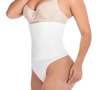 Hioffer 328 Women Waist Cincher Girdle Tummy Slimmer Sexy Thong Panty Shapewear, White, Medium-Large