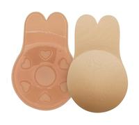 Hioffer Invisible Strapless Backless Rabbit Bra Reusable Lifting Bra Cups Backless Nipple Cover Adhesive Silicone Backless Bra for Women