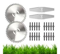 HIOMALY Weed Wacker Eater Blade, 6in Cutter Trimmer Weed Eater Blade with 2 Saw Blades, 2 Metal Blades, 20 Nylon Blade, Grass Trimmer Blade Heads Replacements
