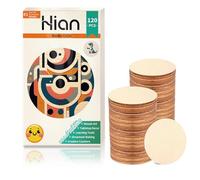 Hion 120 Pcs 50mm/2 Inch Rustic Unfinished Wooden Circles - Perfect for Art Crafts, Party Decorations, DIY Projects