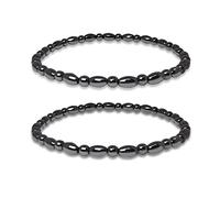 Hion 2 Pack Anklet Bracelet Plus 1 Pack Bracelet for Women/Men Triple Protection Hematite Anklet Bracelet Set