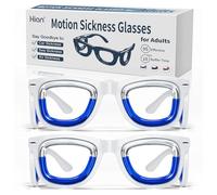 Hion 2 Pairs Adult Anti- Motion Sickness Smart Glasses, Ultra-Light Portable Nausea Relief Liquid Glasses, Carsickness Airsickness Seasickness Glasses, Travel/Cruise Essentials