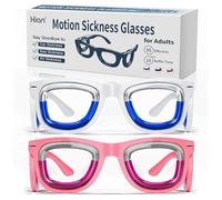 Hion 2 Pairs Adult Anti- Motion Sickness Smart Glasses, Ultra-Light Portable Nausea Relief Liquid Glasses, Carsickness Airsickness Seasickness Glasses, Travel/Cruise Essentials