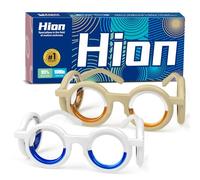 Hion Motion Sickness Glasses, Car Sickness Glasses,Relieve Carsickness Airsickness Seasickness Glasses,Anti Nausea Vertigo Glasses, No Lens Liquid Glasses for Adults or Kids(A-1White+1Cream-UK-1)