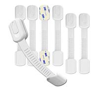 Hion Pack of 6 Child Lock for Cupboard and Drawers, Drawer Lock for Baby and Children for Door Cupboards Refrigerator, Cabinet Lock with 3M Adhesive No Drilling - White