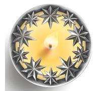 Hion Scented Candle Topper Cover to Burn Evenly, Illuma Lid Candle Jars Accessories Decoration Gifts for Women, Elegant Carved Shades Sleeves Increases Atmosphere Party(All-Star Silver)