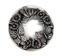 Hion Scented Candle Topper Illuma Lid Jars Cover Shade Sleeves, Help Burn More Evenly, Candle Accessories Decorations Increases Atmosphere Party Gifts for Women(Butterfly Silver)