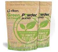 Hion Super Greens Powder | 11 Superfoods incl. Wheatgrass, Spirulina, Chlorella & Green Tea | Energy, Gut & Immune Support | No Fillers | Vegan & Gluten-Free | 60 Servings | Award-Winning & UK Made