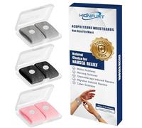 Hionfurt Travel Sickness Bands for Adults and Kids Motion Sickness Wristbands for Car and Sea Sickness Anti Nausea and Pregnancy Morning Sickness Relief Acupressure Bands - 3 Pairs Grey, Black, Pink