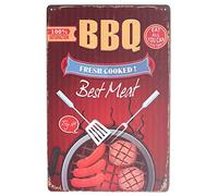Hioni BBQ Fresh Cooked Best Meat Barbecue Vintage Tin Sign Wall Decoration Metal Door Sign