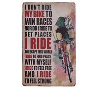 Hioni Funny Saying I Ride My Bike Vintage Metal Wall Sign Tin Plaque Wall Decoration (Ride)