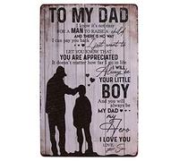 Hioni Funny Saying To My Dad Vintage Metal Wall Sign Tin Plaque Wall Decoration (Dad)